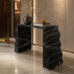 Rafat Black Imported Marble Console