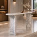 Pure Bliss White Arabescato Marble Console Table