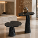 Aroma Black Marble Side Table
