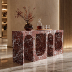 Viscara Red Imported Marble Console