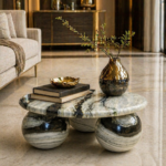 Trinity Sphere Panda White Marble Centre Table