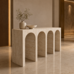 Quadrica Beige Marble Console