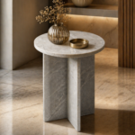 Acrux Grey Marble Side Table